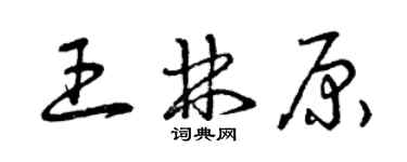 曾慶福王林原草書個性簽名怎么寫