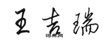 駱恆光王吉瑞行書個性簽名怎么寫