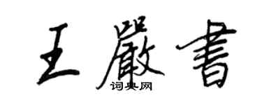 王正良王嚴書行書個性簽名怎么寫