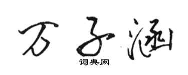 駱恆光萬子涵行書個性簽名怎么寫