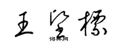 梁錦英王堅標草書個性簽名怎么寫