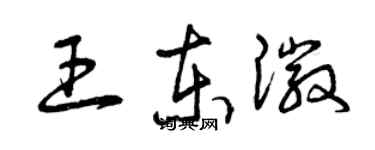 曾慶福王東徽草書個性簽名怎么寫