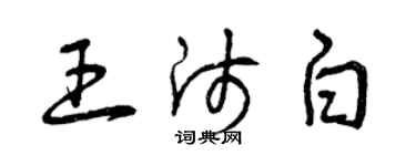 曾慶福王師白草書個性簽名怎么寫