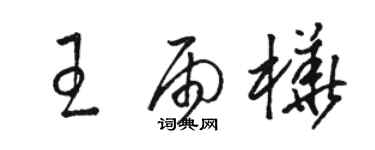駱恆光王雨樺草書個性簽名怎么寫