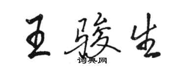 駱恆光王駿生行書個性簽名怎么寫