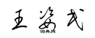 梁錦英王姿民草書個性簽名怎么寫