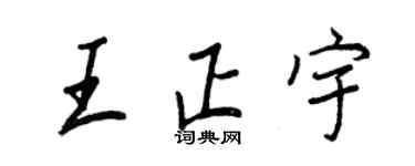 王正良王正宇行書個性簽名怎么寫