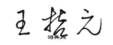 駱恆光王哲元草書個性簽名怎么寫