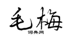 曾慶福毛梅行書個性簽名怎么寫
