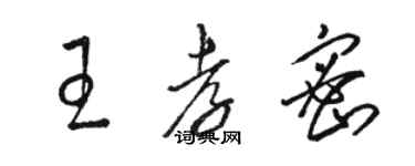 駱恆光王孝密草書個性簽名怎么寫