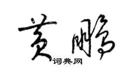 梁錦英黃鵬草書個性簽名怎么寫