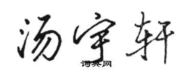 駱恆光湯宇軒行書個性簽名怎么寫