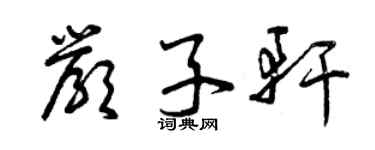 曾慶福嚴子軒草書個性簽名怎么寫