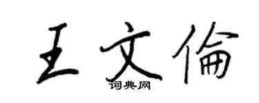 王正良王文倫行書個性簽名怎么寫