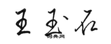 駱恆光王玉石行書個性簽名怎么寫