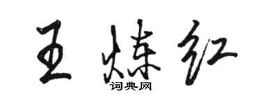 駱恆光王煉紅行書個性簽名怎么寫