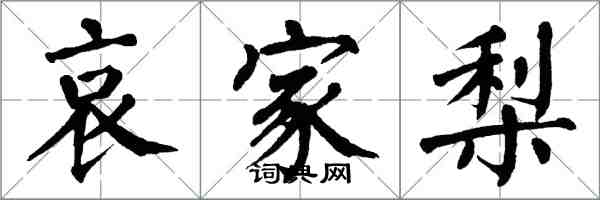 翁闓運哀家梨楷書怎么寫