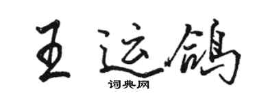 駱恆光王運鴿行書個性簽名怎么寫