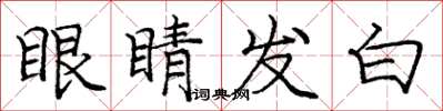 龐中華眼睛發白楷書怎么寫