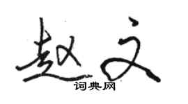 駱恆光趙文行書個性簽名怎么寫