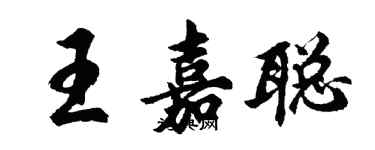 胡問遂王嘉聰行書個性簽名怎么寫