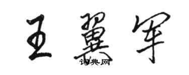 駱恆光王翼軍行書個性簽名怎么寫