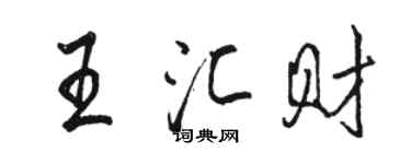 駱恆光王匯財行書個性簽名怎么寫