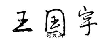 曾慶福王國宇行書個性簽名怎么寫