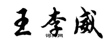 胡問遂王李威行書個性簽名怎么寫