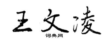 曾慶福王文凌行書個性簽名怎么寫