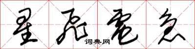朱錫榮星飛電急草書怎么寫