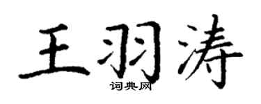 丁謙王羽濤楷書個性簽名怎么寫