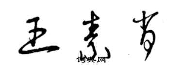 曾慶福王素肖草書個性簽名怎么寫