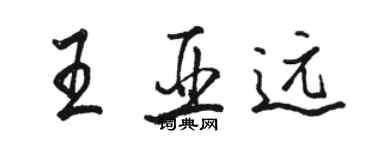 駱恆光王亞遠行書個性簽名怎么寫