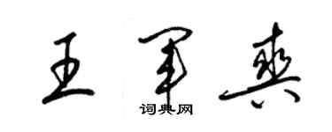 梁錦英王軍爽草書個性簽名怎么寫
