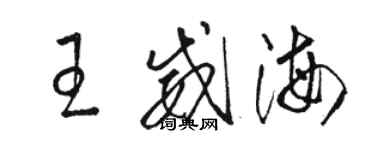 駱恆光王威海草書個性簽名怎么寫