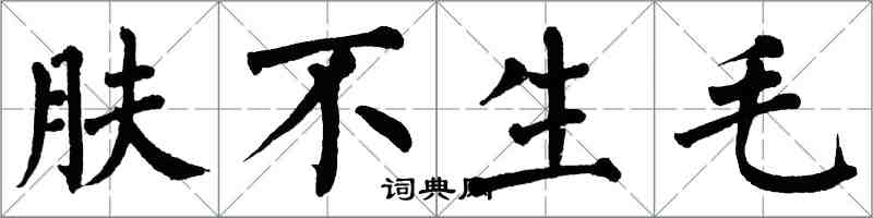 翁闓運膚不生毛楷書怎么寫