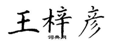 丁謙王梓彥楷書個性簽名怎么寫