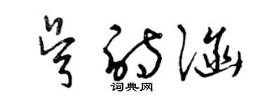 曾慶福吳詩涵草書個性簽名怎么寫