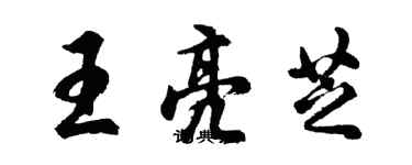 胡問遂王亮芝行書個性簽名怎么寫