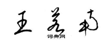 梁錦英王若南草書個性簽名怎么寫