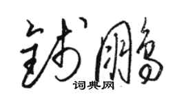 駱恆光錢鵬草書個性簽名怎么寫