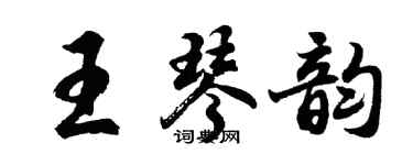 胡問遂王琴韻行書個性簽名怎么寫