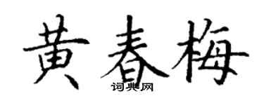 丁謙黃春梅楷書個性簽名怎么寫