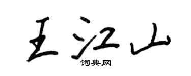 王正良王江山行書個性簽名怎么寫