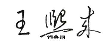 駱恆光王熙來草書個性簽名怎么寫