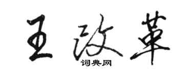 駱恆光王改革行書個性簽名怎么寫