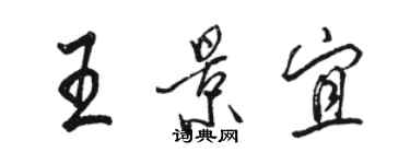 駱恆光王景宜行書個性簽名怎么寫