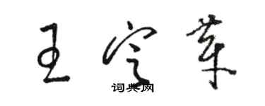 駱恆光王定芽草書個性簽名怎么寫