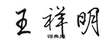 駱恆光王祥明行書個性簽名怎么寫